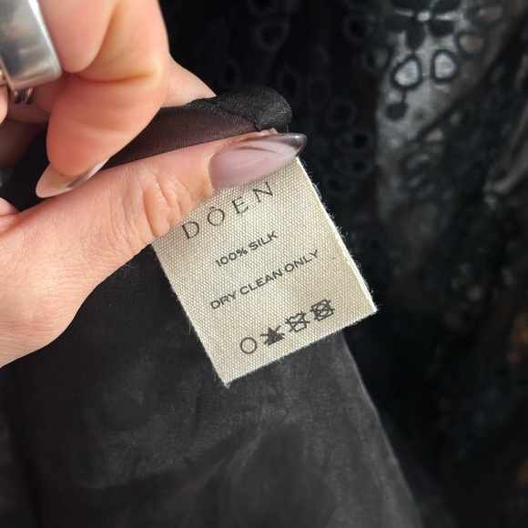 NWT Doen Black Philomene Midi Dress - Picture 8 of 8